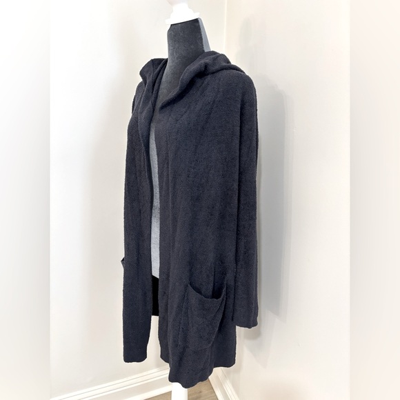 Barefoot Dreams Navy Blue Hooded Cardigan Size M - Picture 2 of 9